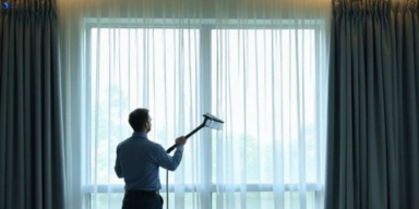 Commercial curtain steam cleaning service darley-vic hotels offices